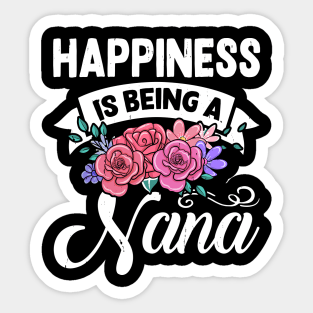 Happiness is Being a Nana Flower Mother's Day Sticker